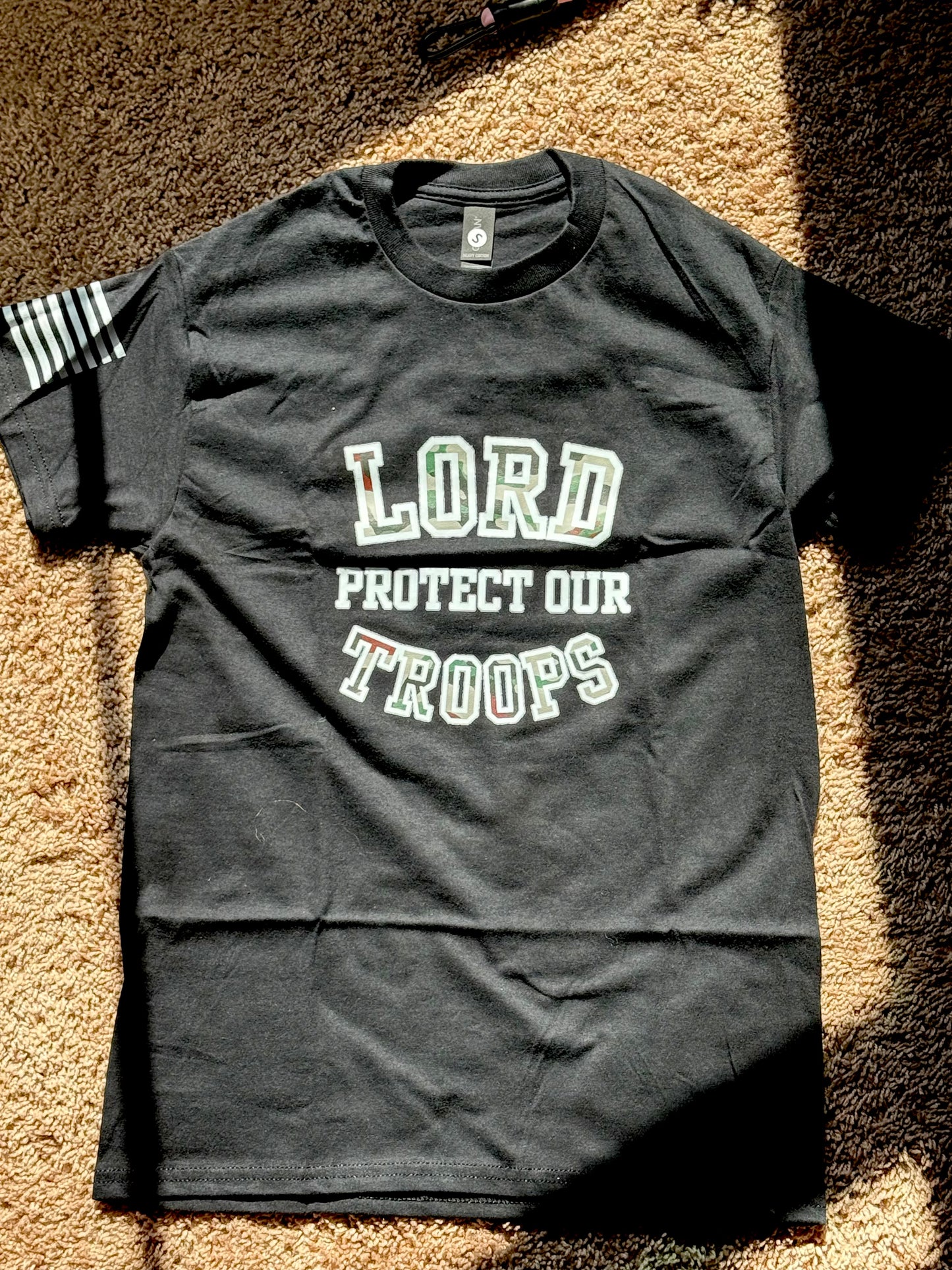 Lord protect our troops black Tshirt