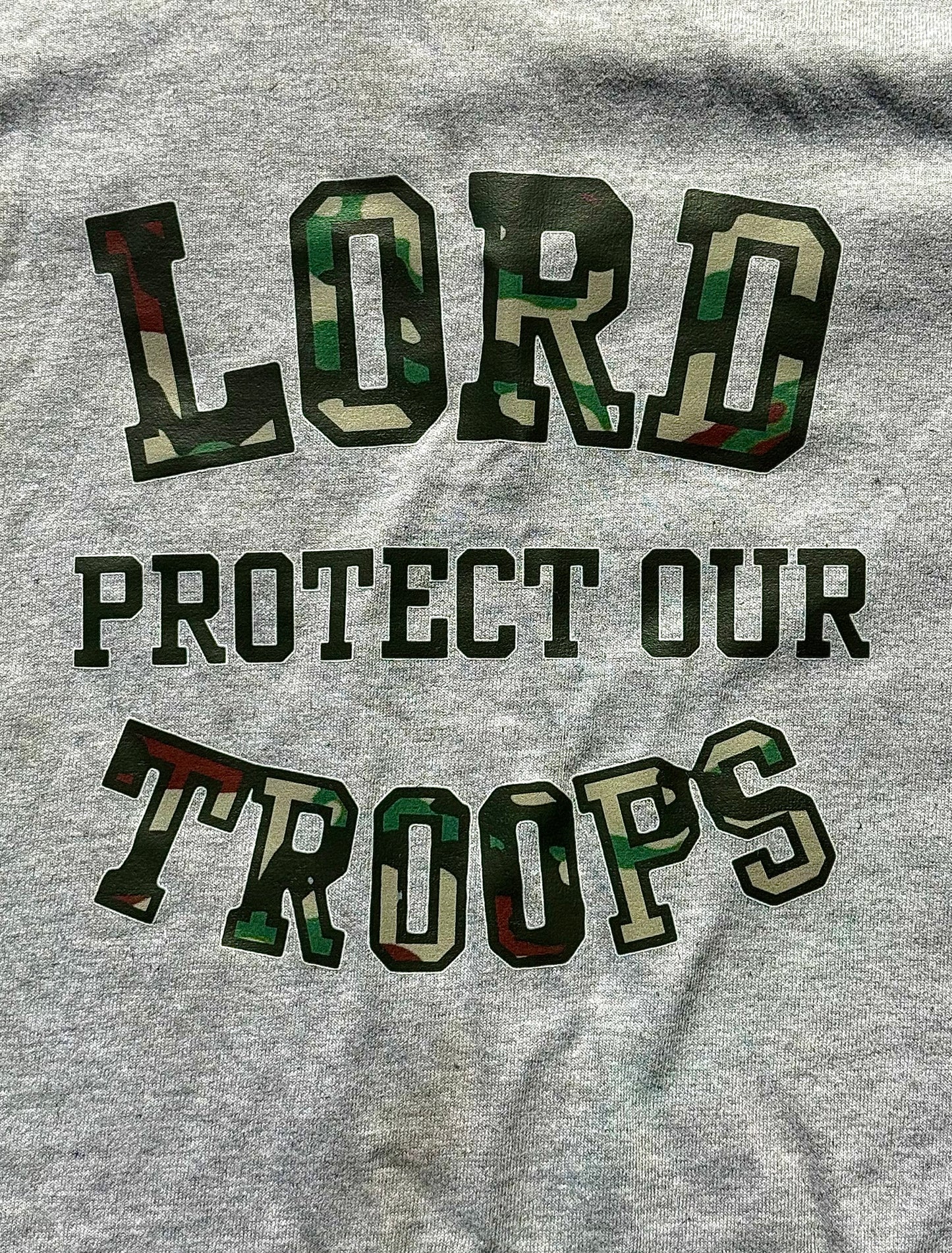Lord protect our troops (GREY)t shirt