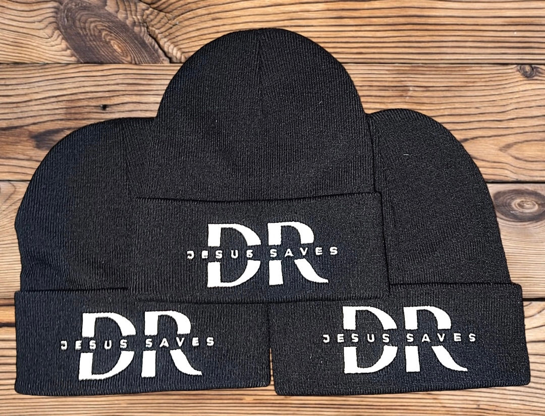Jesus saves cotton beanie (black)