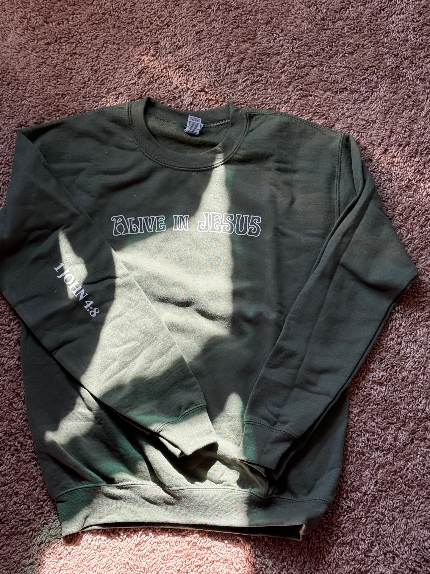 Alive in Jesus (green) crewneck