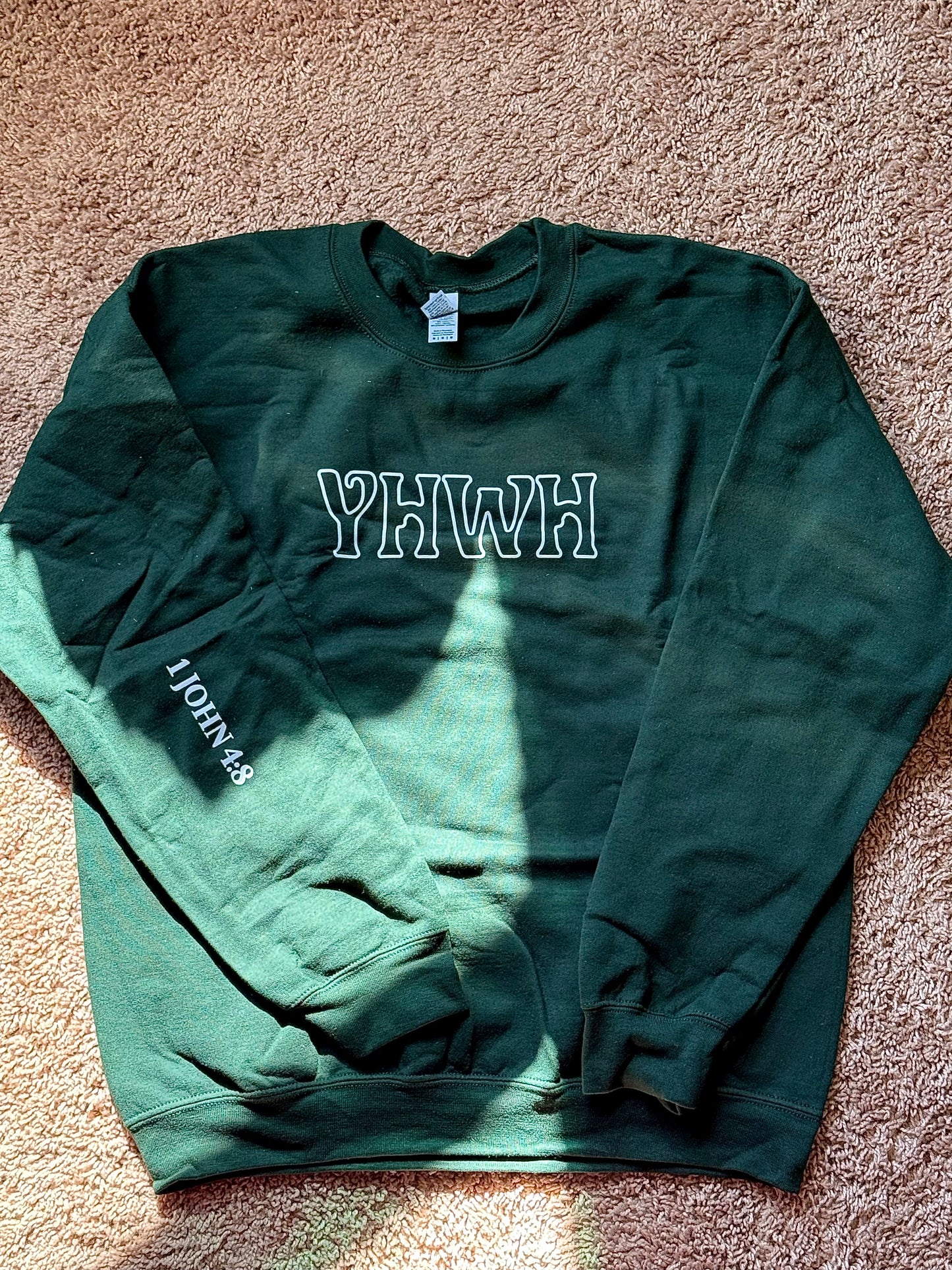 YHWH (forest green) crewneck
