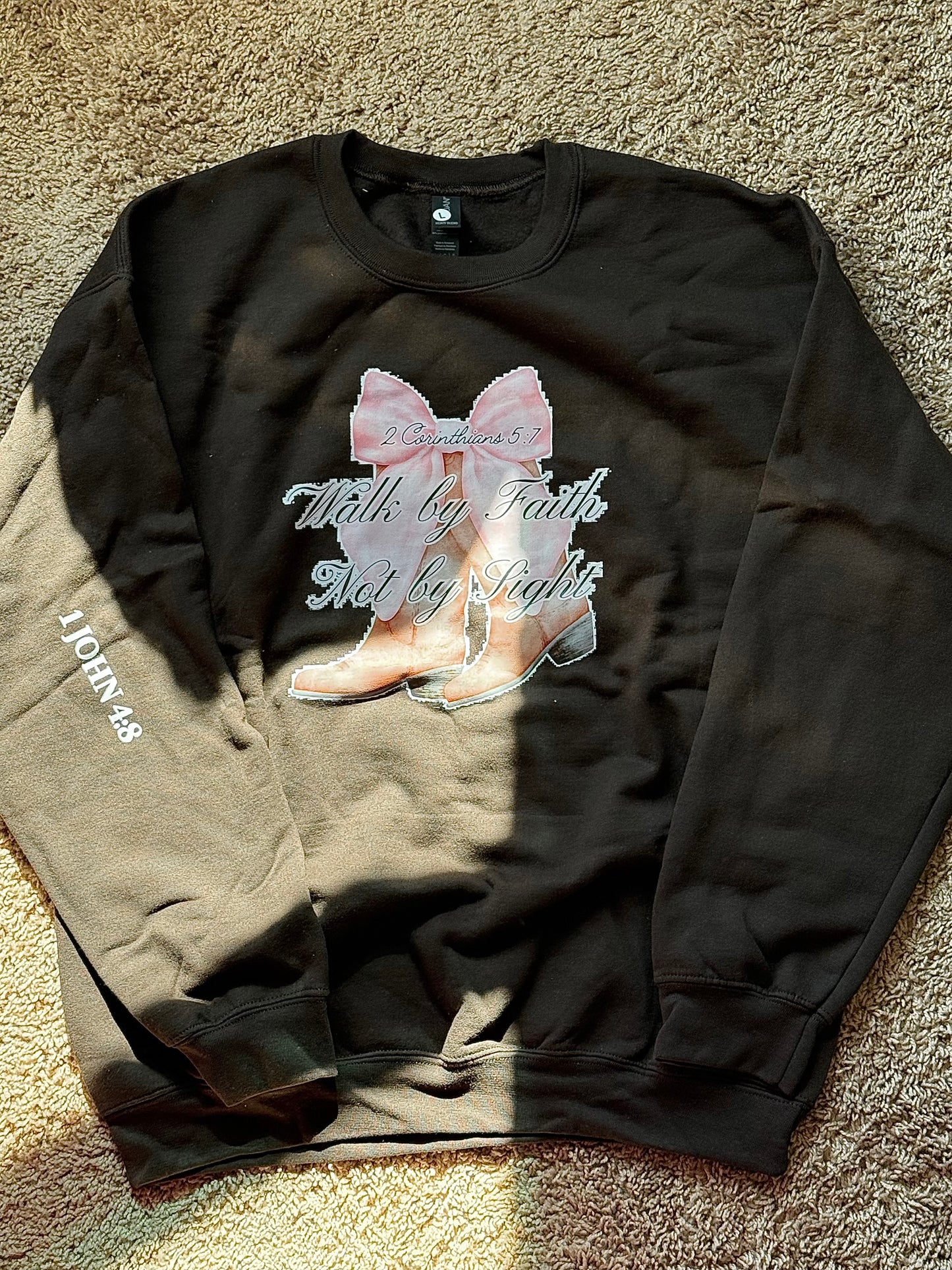 Walk by faith (brown) crewneck