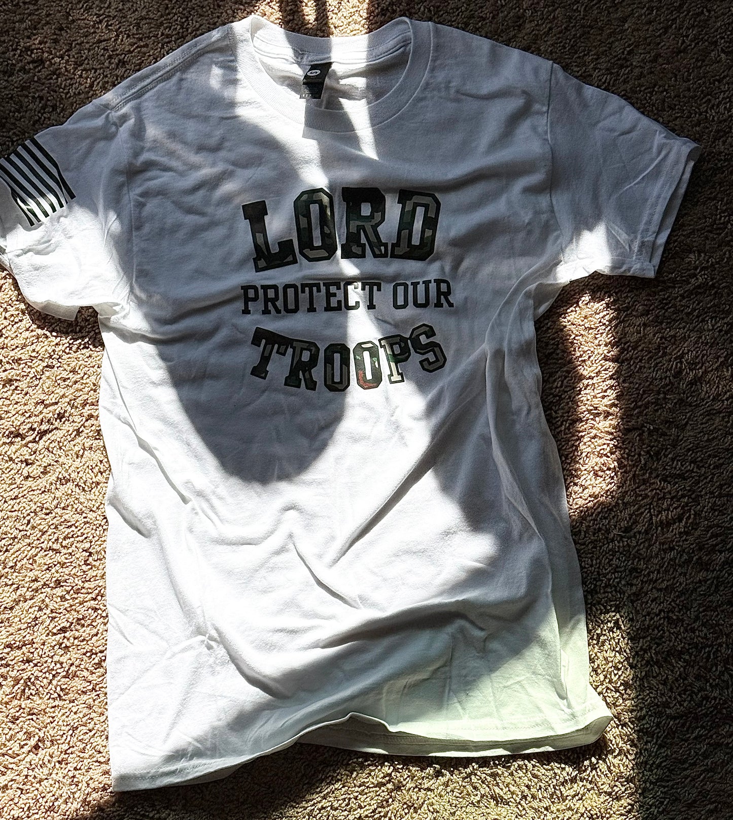Lord protect our troops (white) t shirt