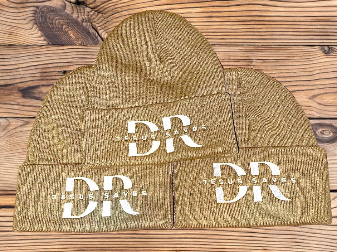 Jesus saves cotton beanie (Neutral beige)