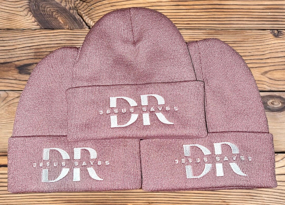 Jesus saves cotton beanie (Soft pink)
