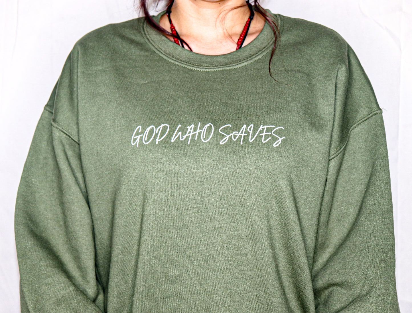 GOD WHO SAVES- crewneck