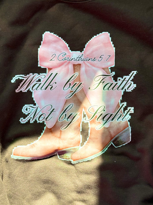 Walk by faith (brown) crewneck