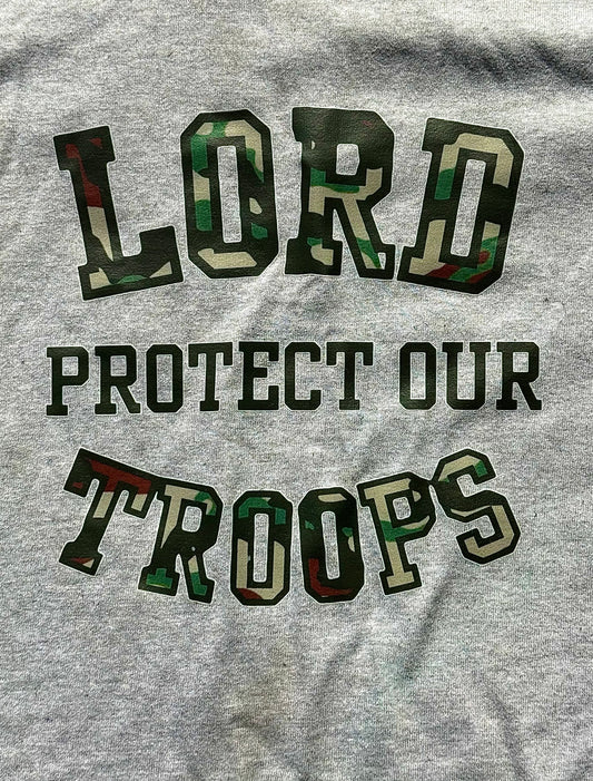 Lord protect our troops (GREY)t shirt