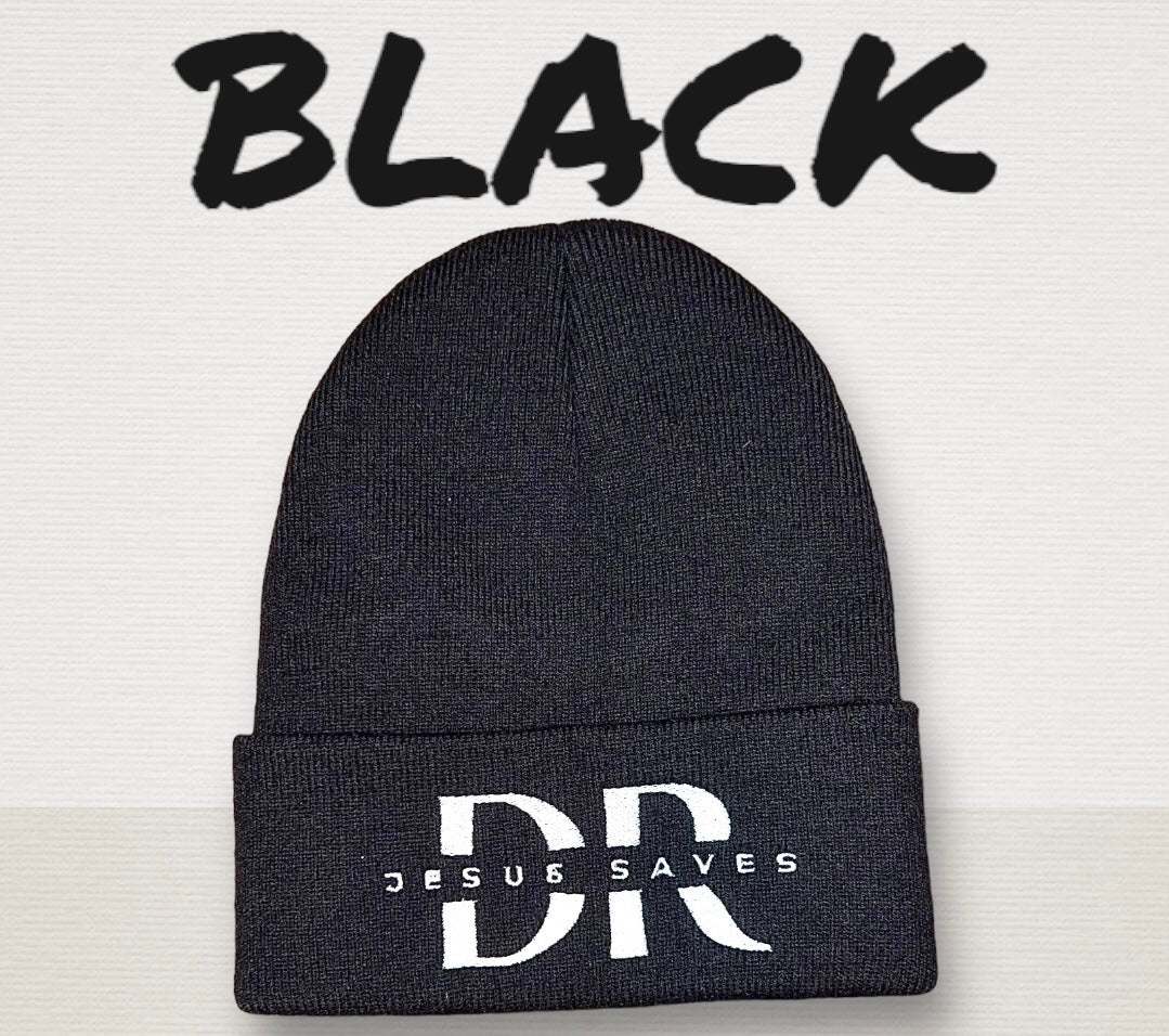Jesus saves cotton beanie (black)
