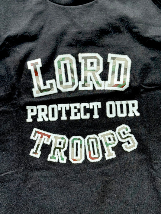 Lord protect our troops black Tshirt